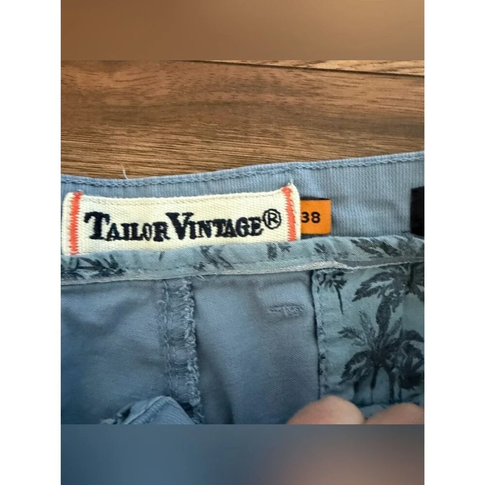 Tailor Vintage Men's Light Blue Luxe Performance Greenwich Chino Shorts 38 EUC
